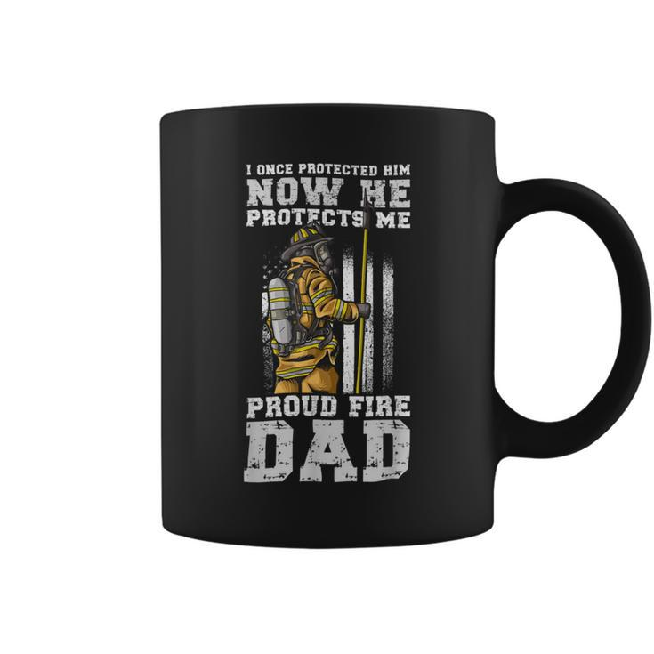 Firefighter Proud Fire Dad Firefighter Dad Of A Fireman Father Coffee Mug