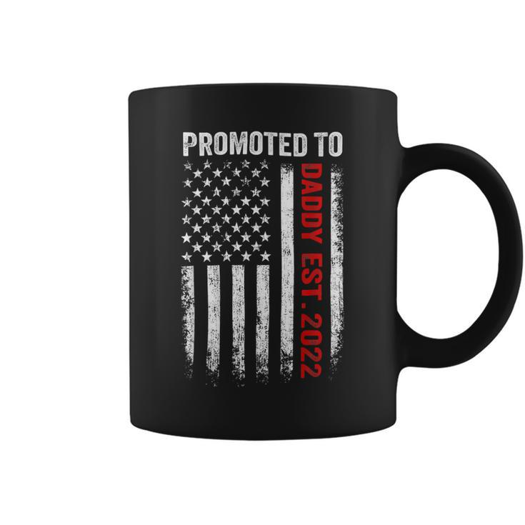Firefighter Red Line Promoted To Daddy 2022 Firefighter Dad On Back Coffee Mug