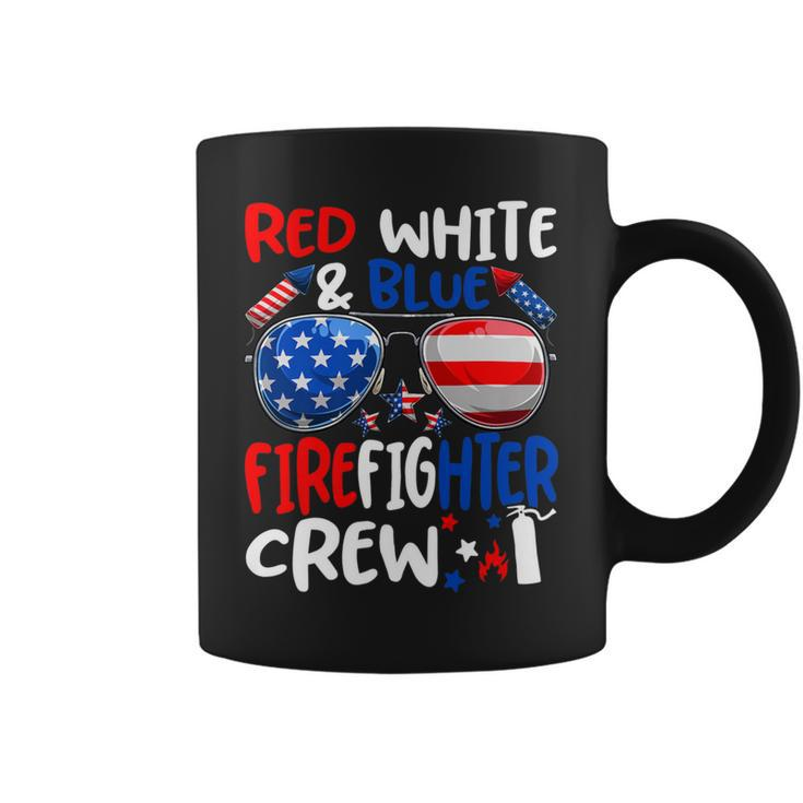 Firefighter Red White Blue Firefighter Crew American Flag V2 Coffee Mug