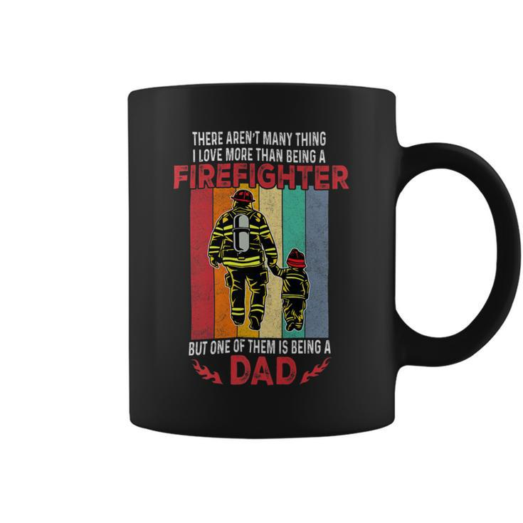 Firefighter Retro Vintage Father And Son Firefighter Dad Fathers Day V2 Coffee Mug