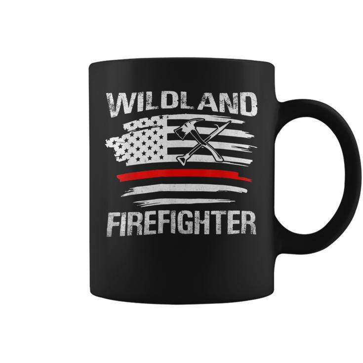 Firefighter Thin Red Line Wildland Firefighter American Flag Axe Fire Coffee Mug