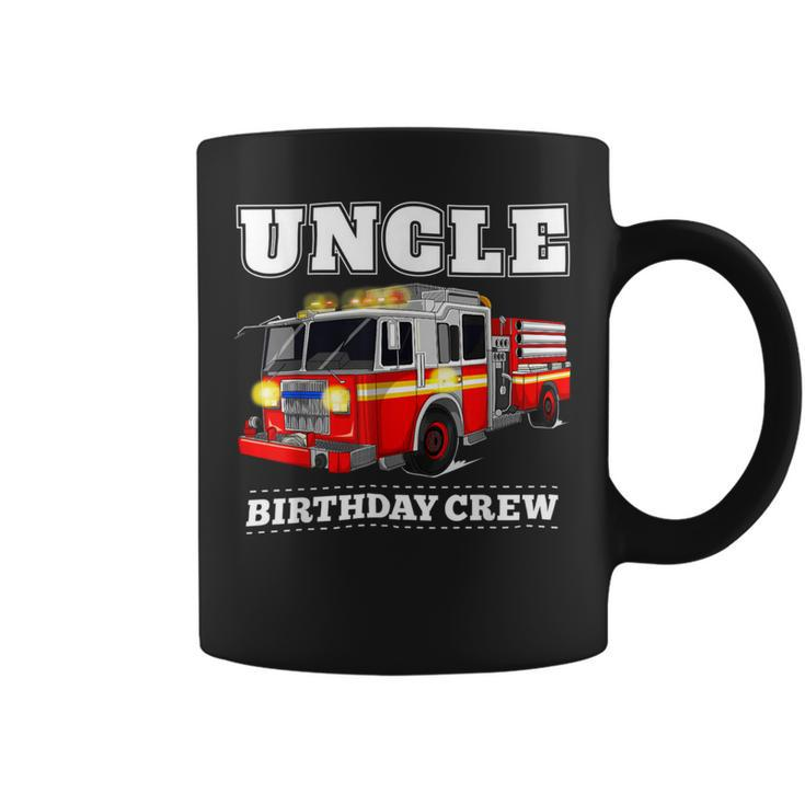 Firefighter Uncle Birthday Crew Fire Truck Firefighter Fireman Party V2 Coffee Mug