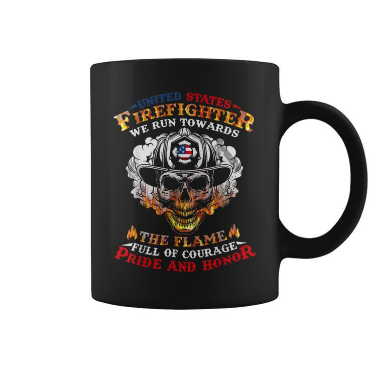 Firefighter United States Firefighter We Run Towards The Flames Firemen_ Coffee Mug