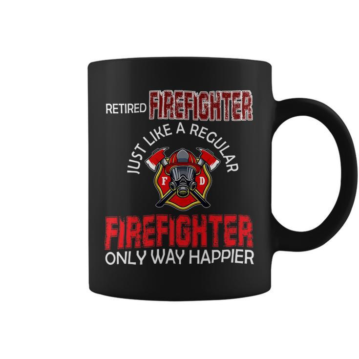 Firefighter Vintage Retired Firefighter Definition Only Happier Retire V3 Coffee Mug
