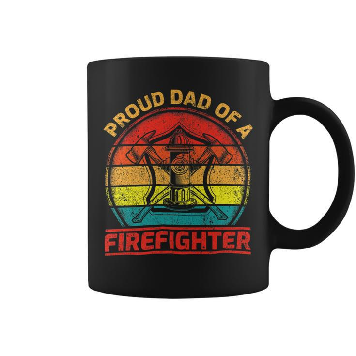 Firefighter Vintage Retro Proud Dad Of A Firefighter Fireman Fathers Day V3 Coffee Mug