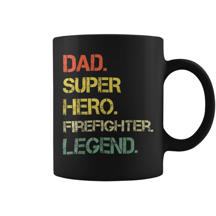 Firefighter Vintage Style Dad Hero Firefighter Legend Fathers Day Coffee Mug