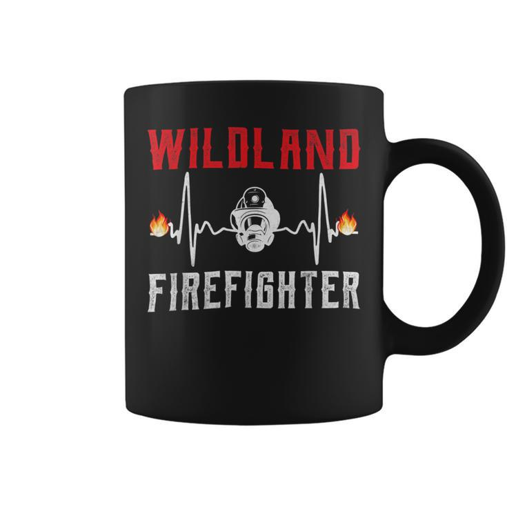 Firefighter Wildland Firefighter Fire Rescue Department Heartbeat Line Coffee Mug