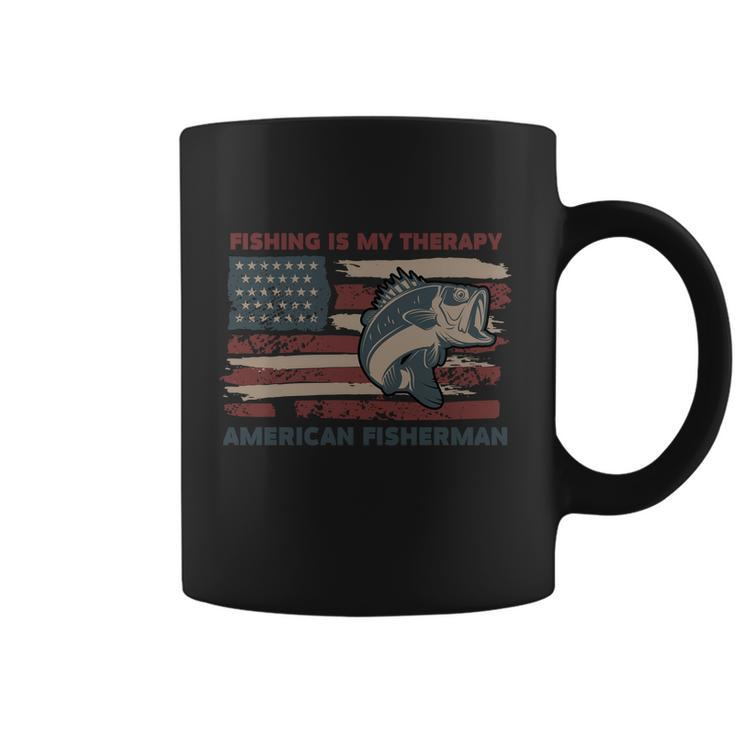 Fishing Is My Therapy American Fisherman Coffee Mug