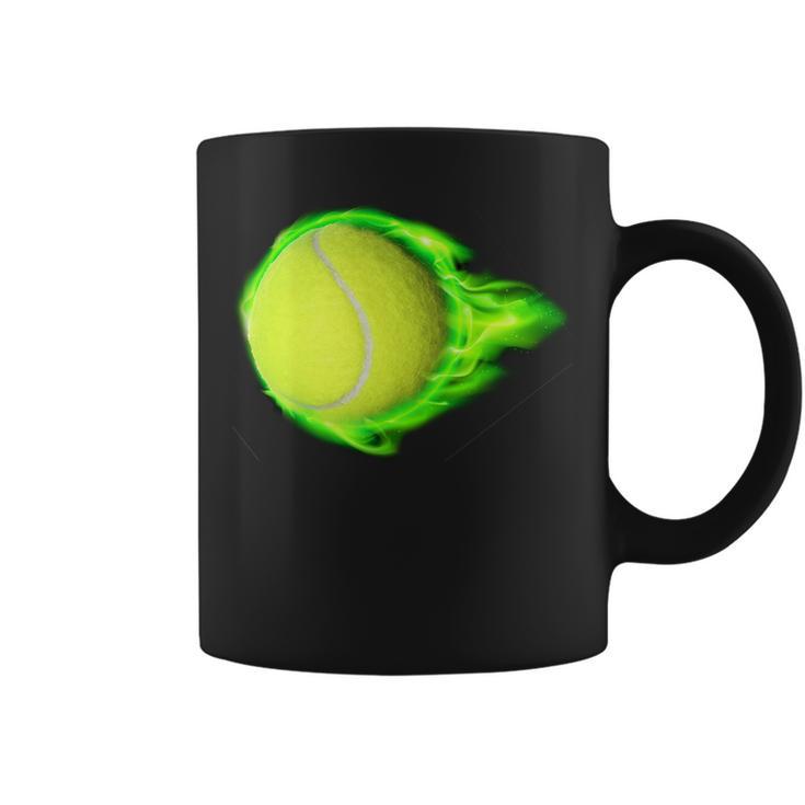 Flaming Tennis Ball Tshirt Coffee Mug