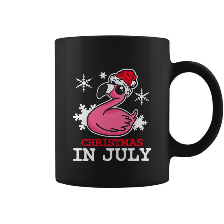 Flamingo Funny Christmas In July Santa Hat Coffee Mug
