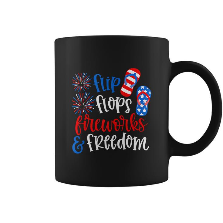 Flip Flops Fireworks Funny 4Th Of July Us Flag Coffee Mug