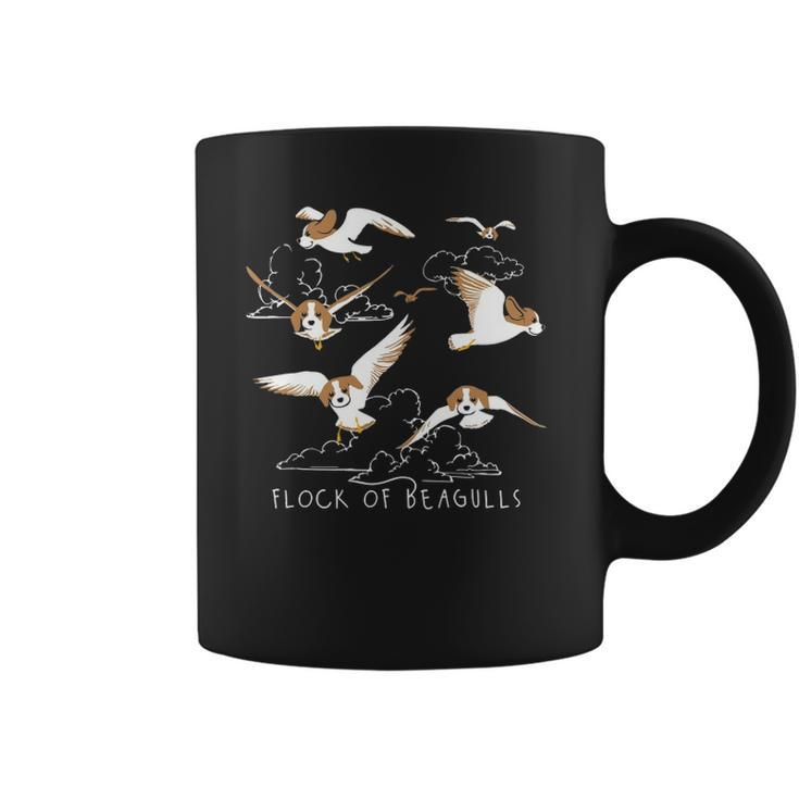 Flock Of Beagulls Beagle With Bird Wings Dog Lover Funny Coffee Mug