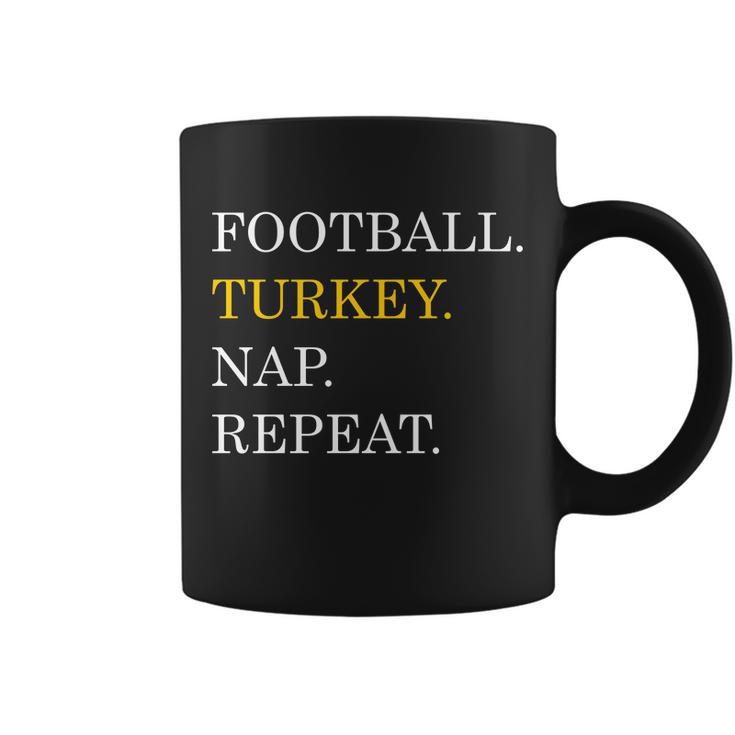 Football Turkey Nap Repeat Thanksgiving Coffee Mug