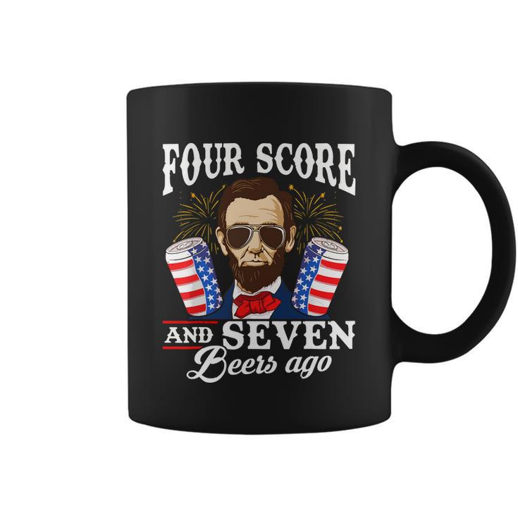 Four Score And 7 Beers Ago 4Th Of July Drinking Like Lincoln Coffee Mug