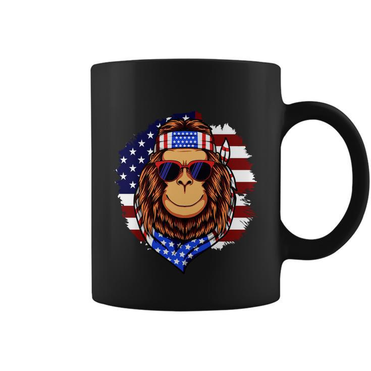 Fourth Of July American Independence Day Monkey Graphic Plus Size Shirt For Men Coffee Mug