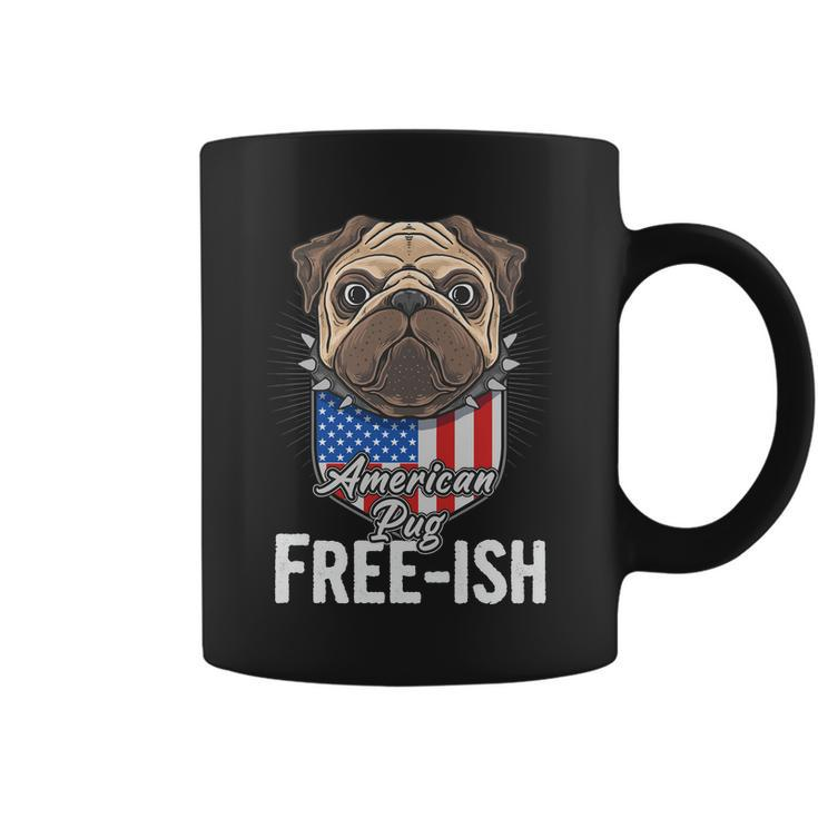 Freeish American Pug Cute Funny 4Th Of July Independence Day Plus Size Graphic Coffee Mug