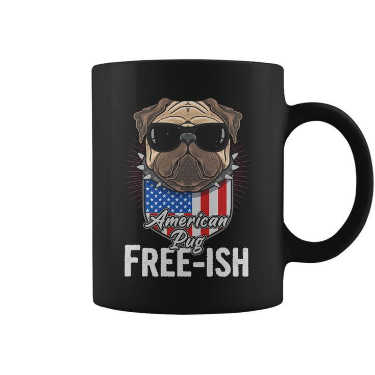 Freeish American Pug Dog Sunglasses Cute Funny 4Th Of July Independence Day Coffee Mug