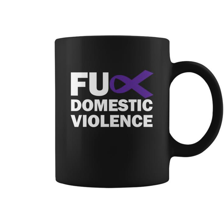 Fuck Domestic Violence Purple Ribbon Domestic Violence Coffee Mug