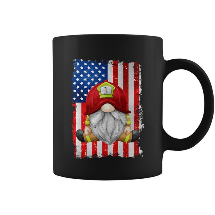 Funny 4Th Of July Gnome Patriotic American Flag Firefighter Gift Coffee Mug