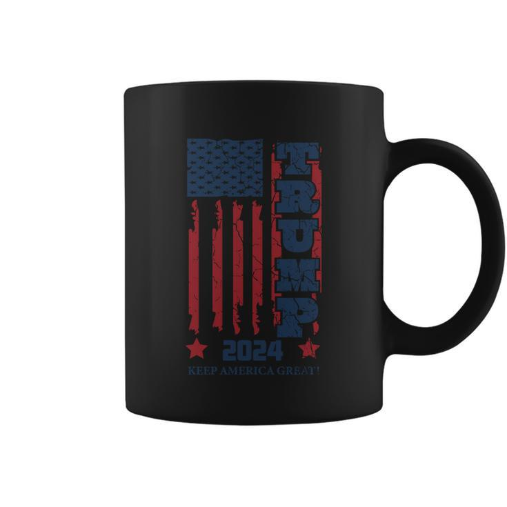 Funny Anti Biden Donald J Trump Distressed Flag Pocket Coffee Mug