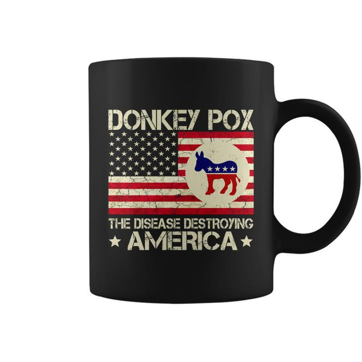 Funny Anti Biden Donkey Pox The Disease Destroying America Funny Anti Biden Coffee Mug