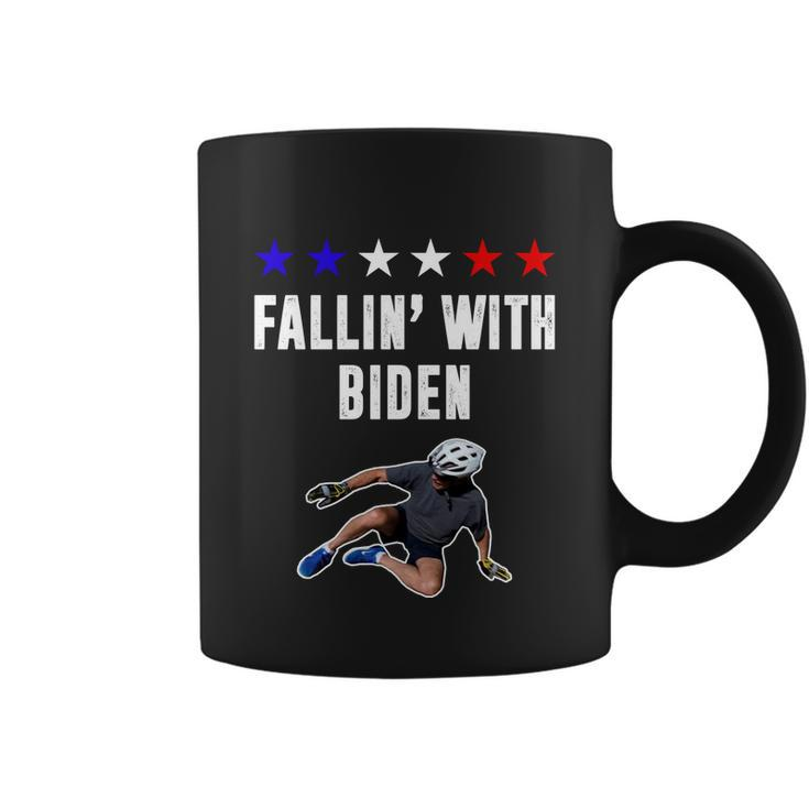 Funny Anti Biden Fallin With Biden Funny Joe Biden Bike Fall Coffee Mug