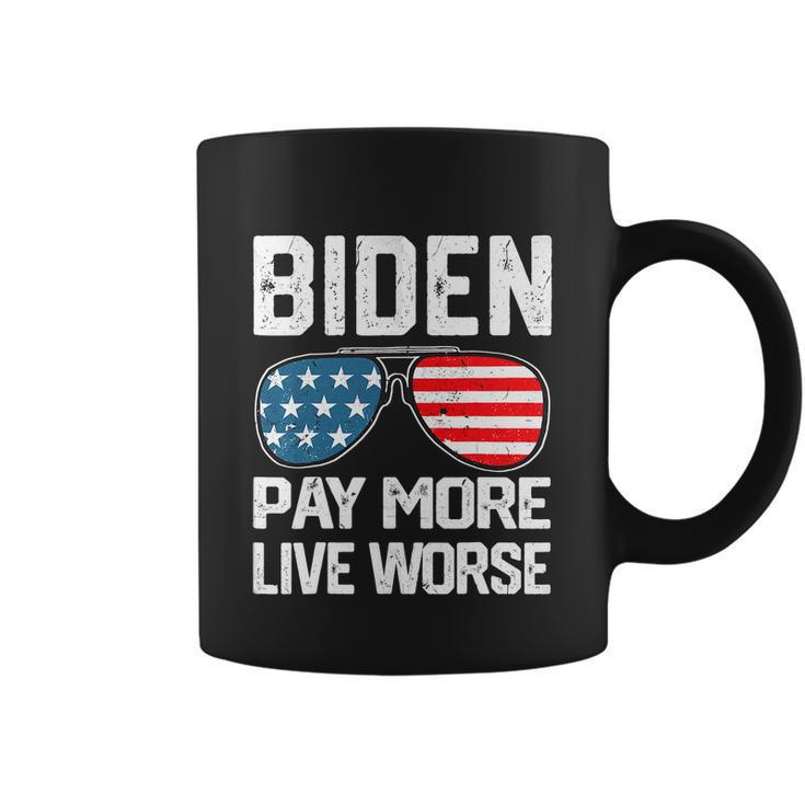 Funny Biden Pay More Live Worse Political Humor Sarcasm Sunglasses Design Coffee Mug