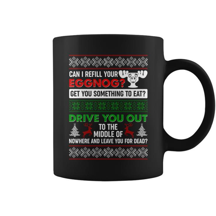 Funny Can I Refill Your Eggnog Ugly Christmas Sweater Coffee Mug