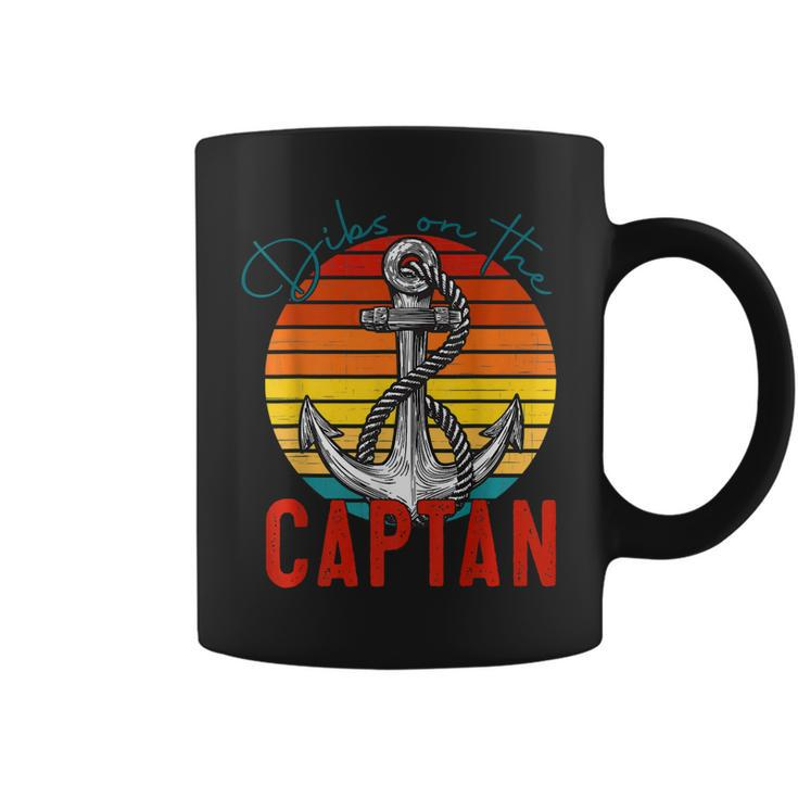 Funny Captain Wife Dibs On The Captain Vintage  V2 Coffee Mug