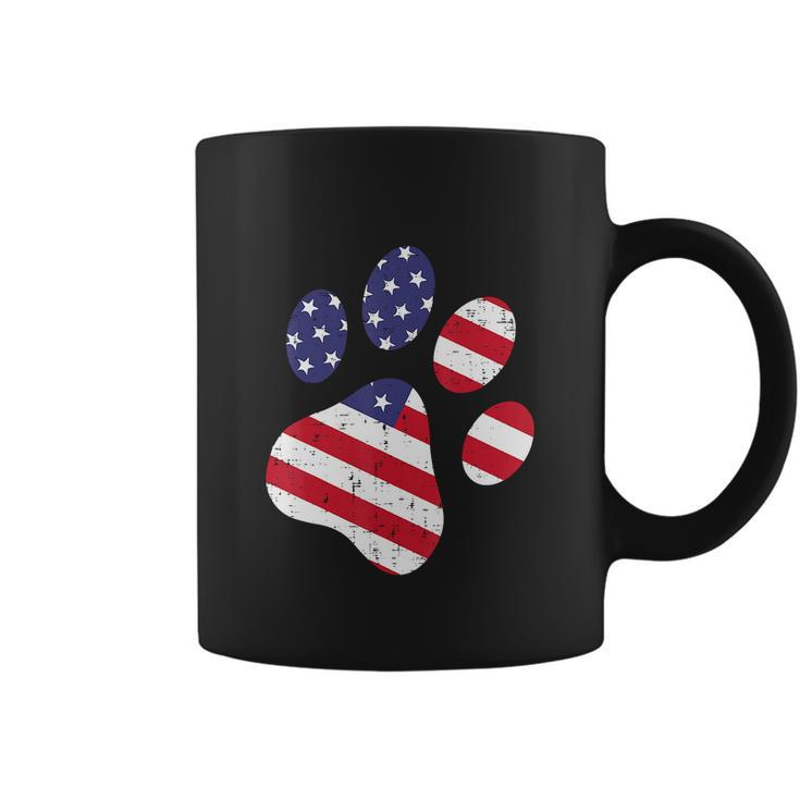 Funny Dog Paw American Flag Cute 4Th Of July Coffee Mug