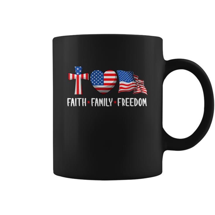 Funny Faith Family Freedom Christian 4Th Of July Coffee Mug