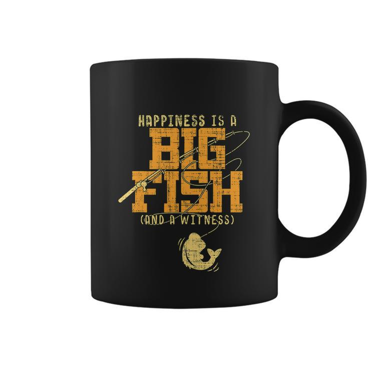 Funny Fishing Lover Happiness Is A Big Fish Coffee Mug