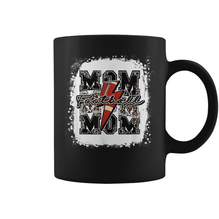 Funny Football Mom Lightning Bolt Leopard Game Day Vibes Coffee Mug