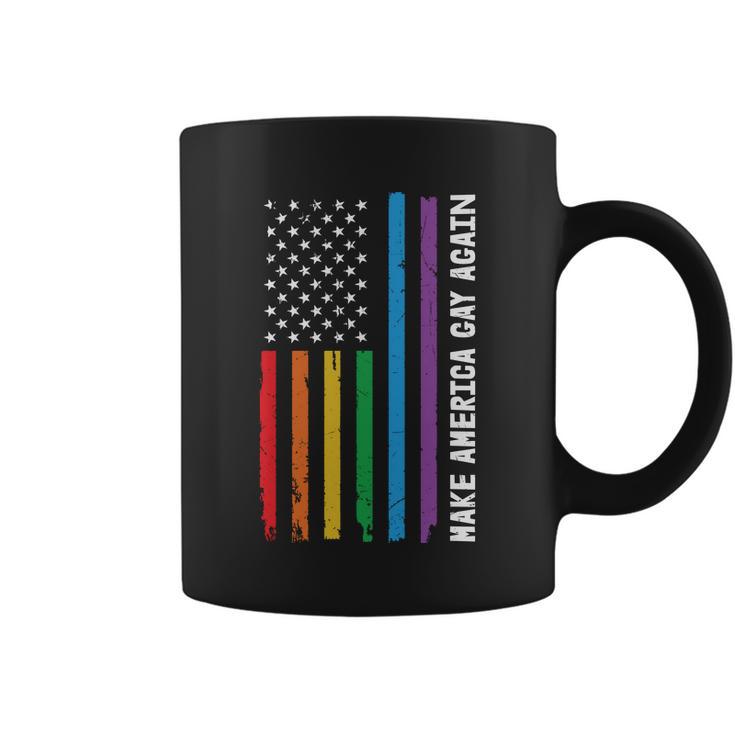 Funny Gay Pride Make American Flag Pride Month Coffee Mug