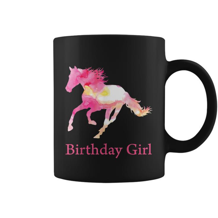 Funny Gift For Girls Kids Birthday Pink Watercolor Horse Gift Coffee Mug