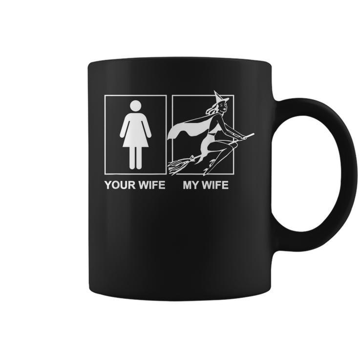 Funny Halloween Flying Witch Wife Novelty  For Spouse Coffee Mug