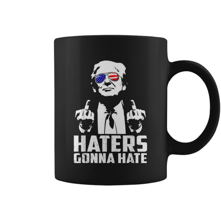 Funny Haters Gonna Hate President Donald Trump Middle Finger Coffee Mug