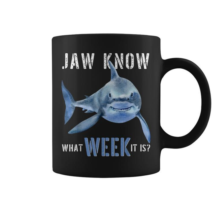 Funny Jaw Know What Week It Is Shark 2022 Funny Shark Kids  Coffee Mug