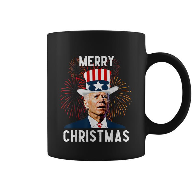 Funny Joe Biden Merry Christmas For Fourth Of July Tshirt Coffee Mug