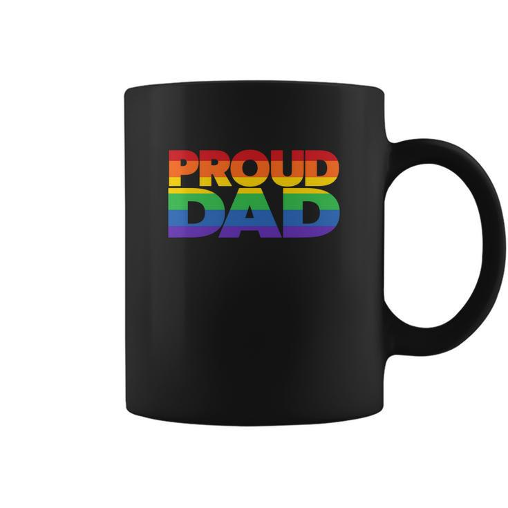 Funny Proud Dad Lgbt Gift Gay Pride Month Rainbow Flag Coffee Mug