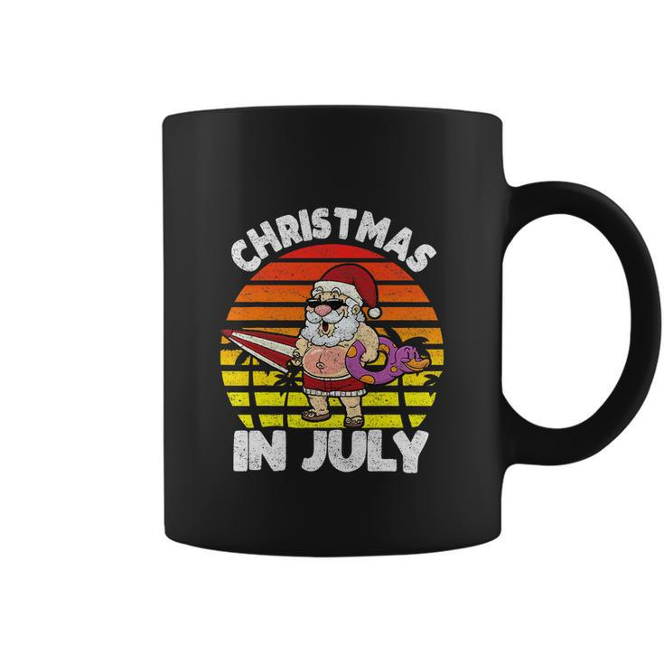 Funny Retro Christmas In July Santa Hawaiian Summer Coffee Mug