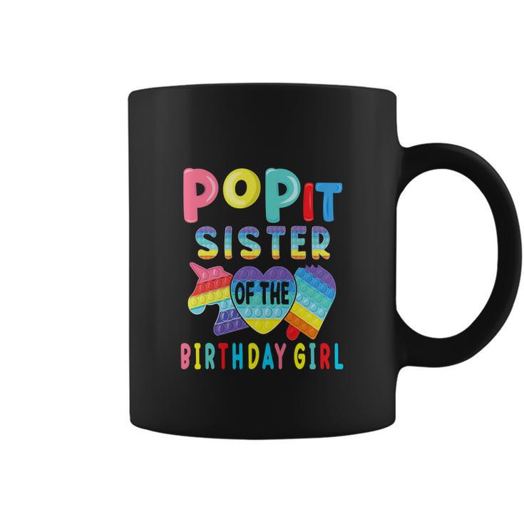 Funny Sister Of The Birthday Girl Pop It Unicorn Birthday Coffee Mug