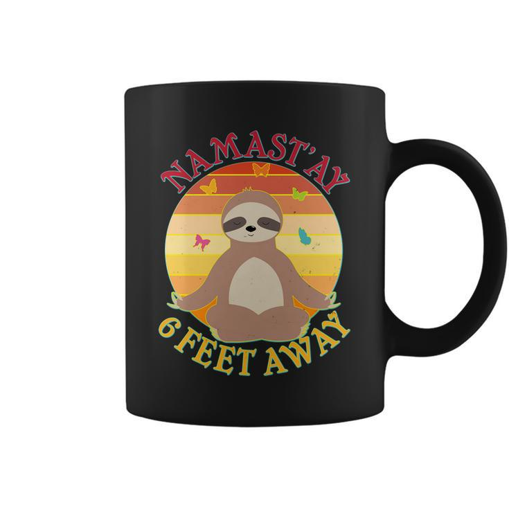 Funny Sloth Namastay 6 Feet Away Coffee Mug
