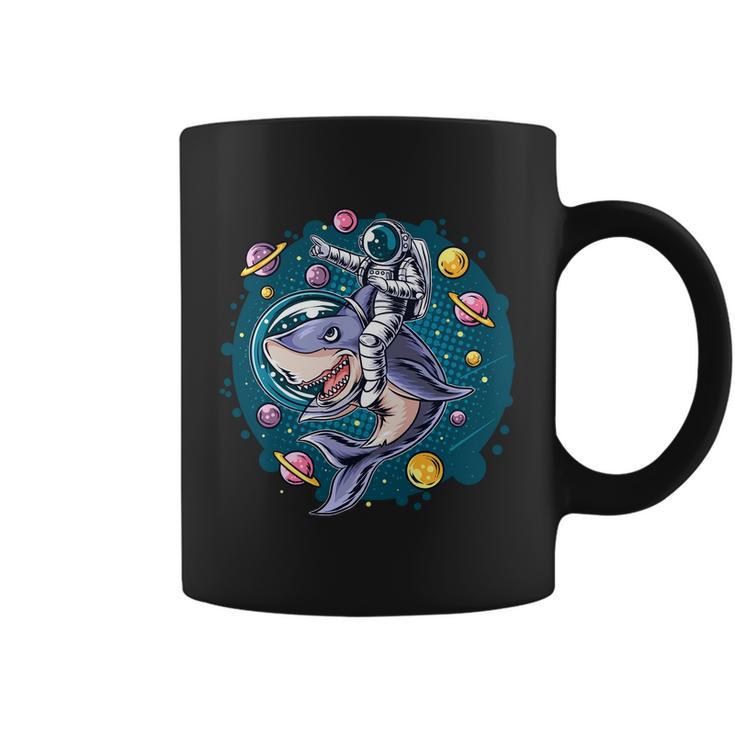 Funny Space Galaxy Astronaut Shark Coffee Mug