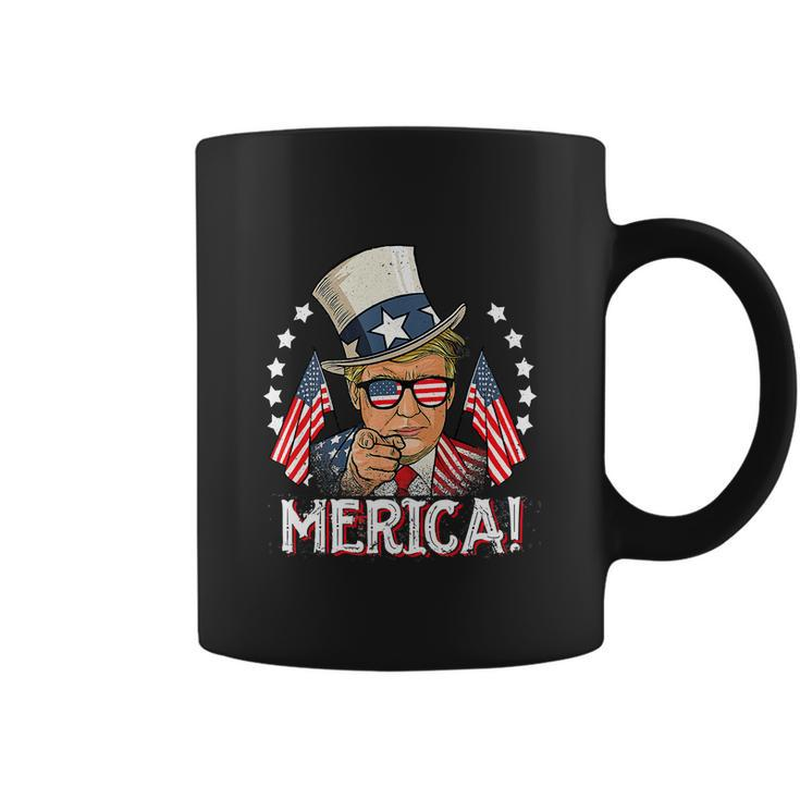 Funny Trump Merica 4Th Of July American Flag Coffee Mug