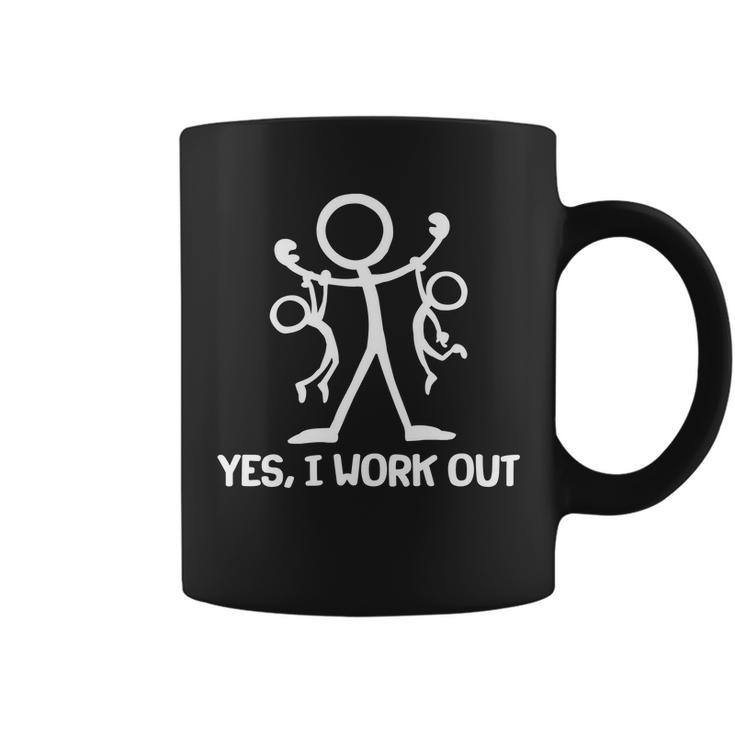 Funny Yes I Work Out Parents And Kids Tshirt Coffee Mug