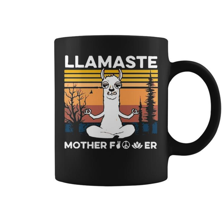 Funny Yoga Llamaste Mother Fvcker Retro Vintage Mans Coffee Mug