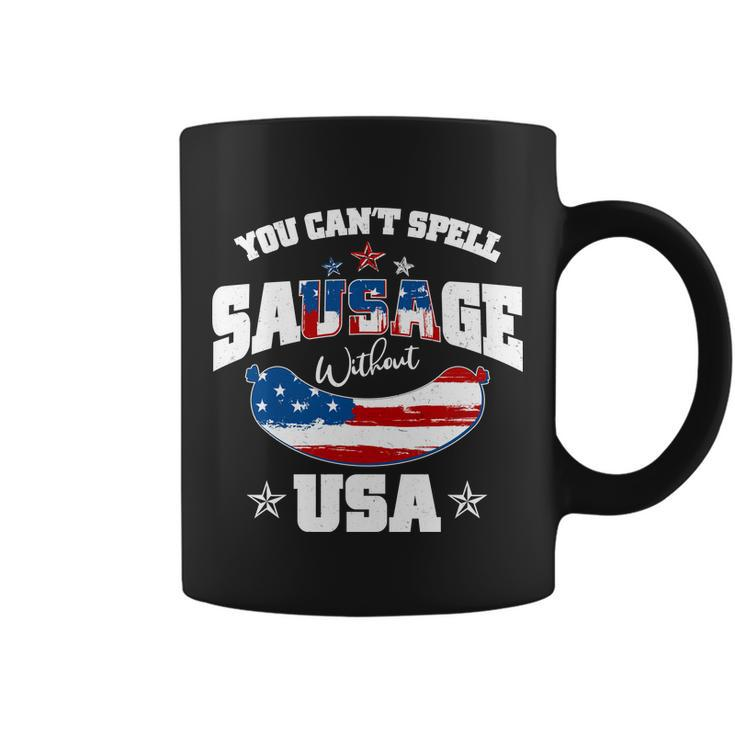Funny You Cant Spell Sausage Without Usa Coffee Mug