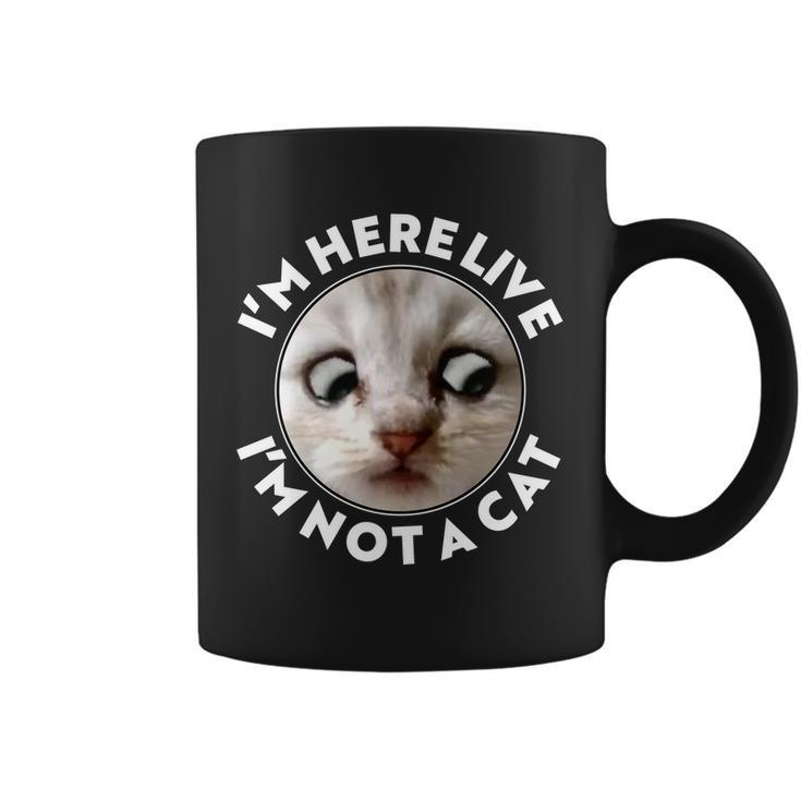 Funny Zoom Lawyer Cat Meme Im Here Live Im Not A Cat Tshirt Coffee Mug