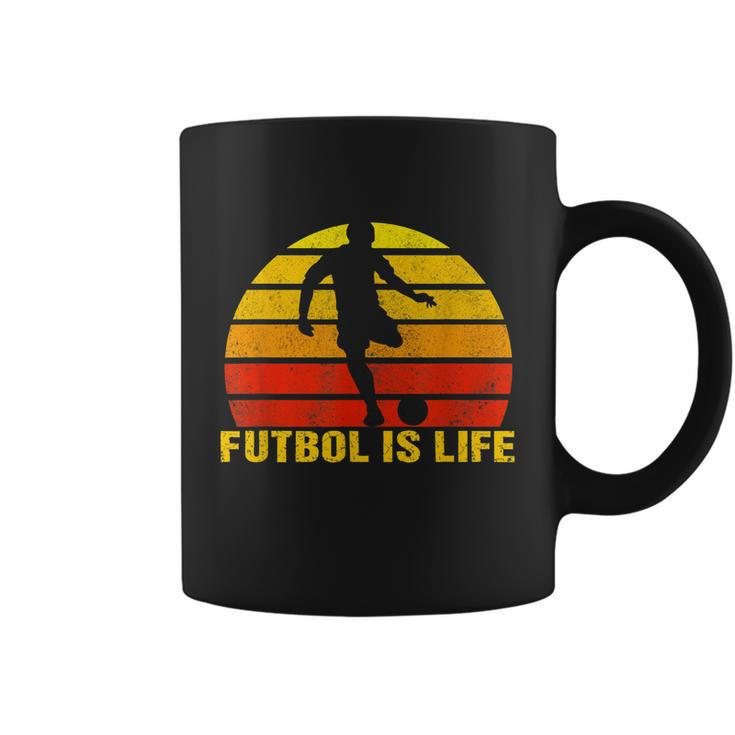 Futbol Is Life Vintage Soccer Player Sports Futbol Coffee Mug